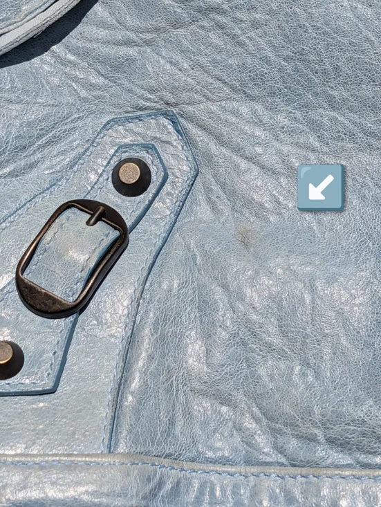 Balenciaga Leather Day Hobo Bag Light Blue Green Purse Shoulder Bag - Picture 13 of 16